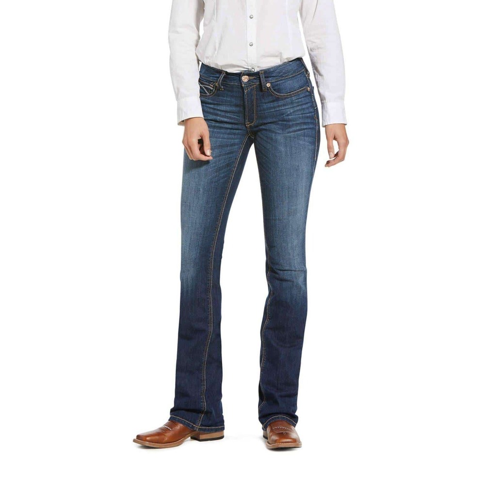 Ariat Real Rosa Perfect Rise Bootcut Jeans Womens Dark Wash Stretch Denim 31x31